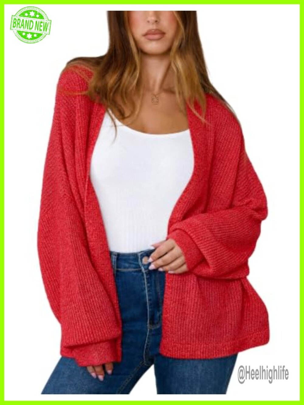 Open Front Oversized Cardigan Soft Knit Lightweight Relaxed Fit Sweater